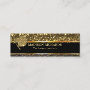 Abschluss Name Card Senior Year Black and Gold Telefonnummerkarte