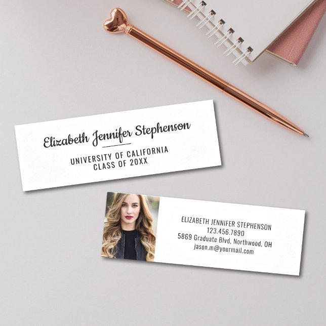 Abschluss Name Einsetzen einfache Fotokarte Telefonnummerkarte (Von Creator hochgeladen)