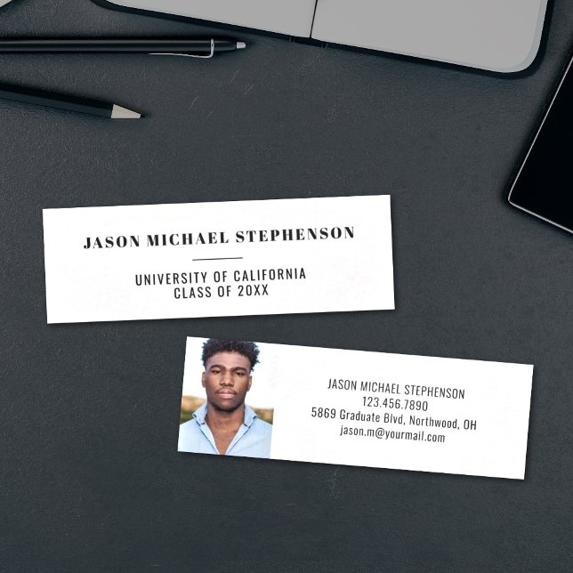 Abschluss Name Einsetzen einfache Fotokarte Telefonnummerkarte (Graduate name insert card)