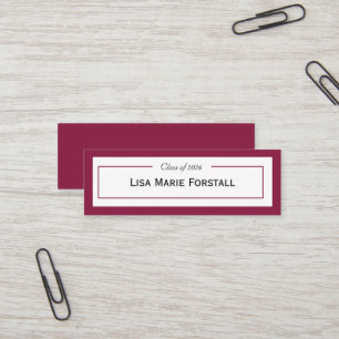 Abschluss-Name-Karte Mini Visitenkarte