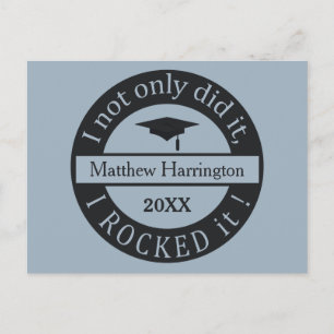 Abschluss-Name- u. -jahrpostkarte Ankündigungspostkarte