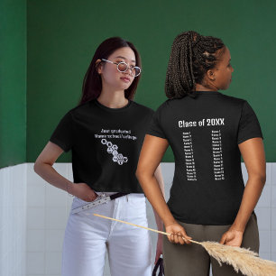 Abschluss-Namen von Klassenkameraden, schwarz T-Shirt
