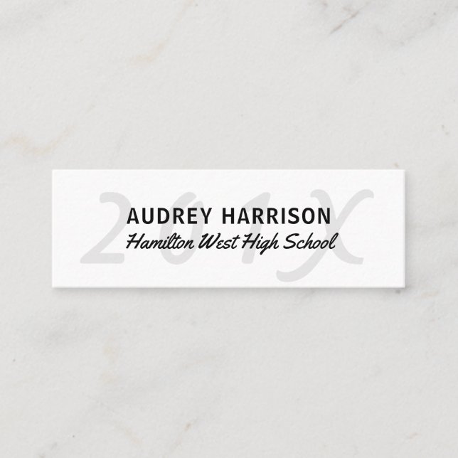 Abschluss-Namenskarten-älteres Jahr-Einsatz-grauer Telefonnummerkarte (Vorderseite)