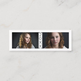 Abschluss-Namenskarten-älteres Jahr fügt Foto 2 Mini Visitenkarte