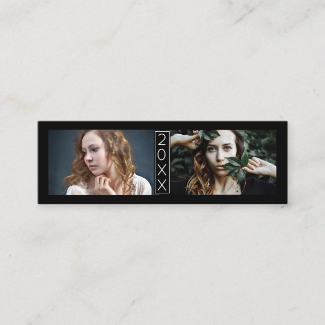 Abschluss-Namenskarten-älteres Jahr fügt Mini Visitenkarte (Vorderseite)