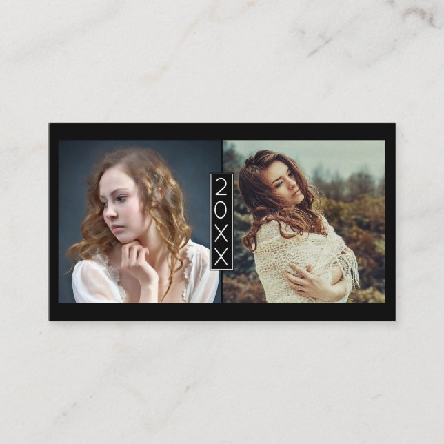 Abschluss-Namenskarten-älteres Jahr fügt Visitenkarte (Vorderseite)