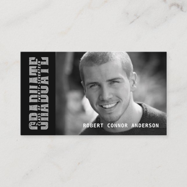 Abschluss-Namenskarten-Foto - Schulfarbwahl Telefonnummerkarte (Vorderseite)