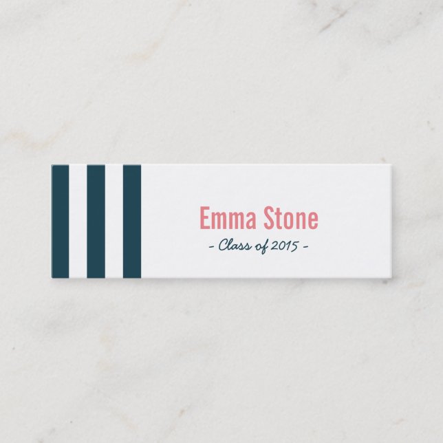 Abschluss-Namensumbau-Seemarine-Streifen-Einsatz Telefonnummerkarte (Vorderseite)