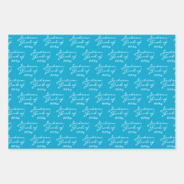 Abschluss Navy Marine Blue Personalisiert Grad Geschenkpapier Set