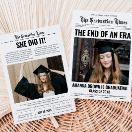Abschluss Newspaper Foto Graduation Party Einladung