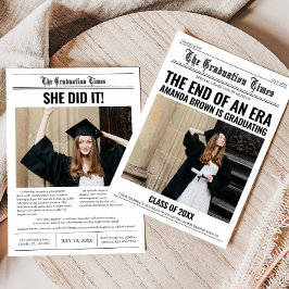 Abschluss Newspaper Graduation Party Einladung