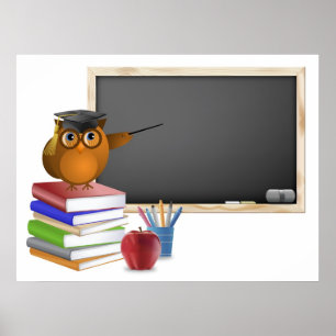 Abschluss oder Zurück zur Schule - Illustrationspa Poster