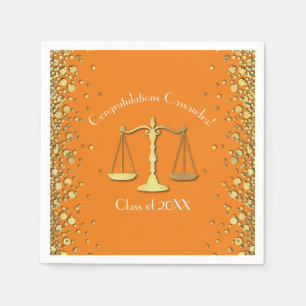 Abschluss Orange Gold Serviette