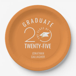 Abschluss Orange Stylist Class Year Pappteller