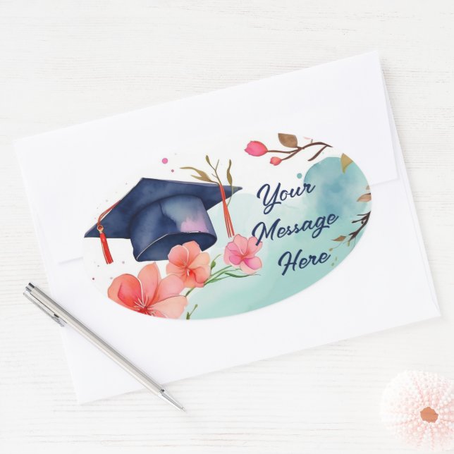 Abschluss Ovaler Aufkleber (Umschlag)