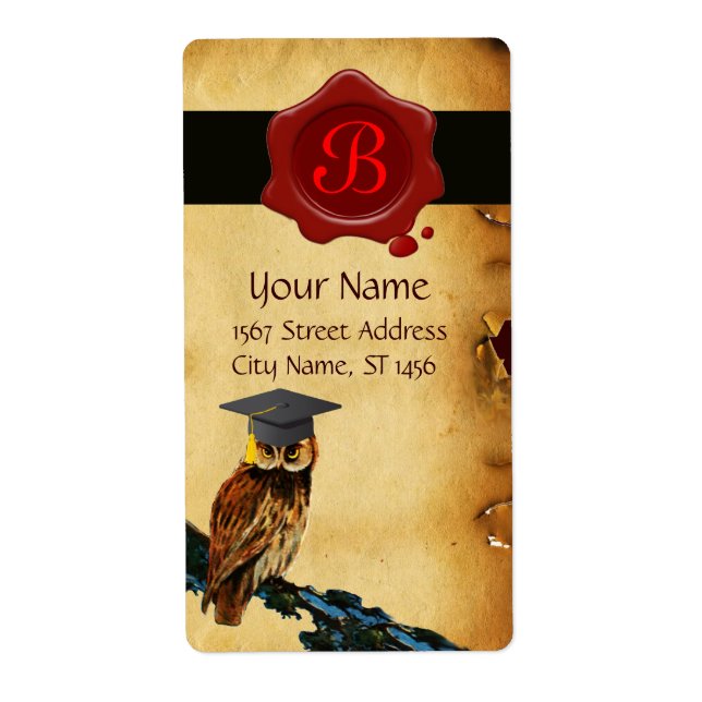 ABSCHLUSS OWL PARCHMENT UND ROTES WAX SIEGEL MONOG (Vorne)