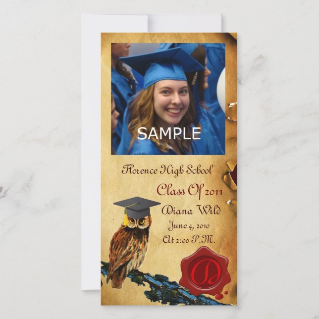 ABSCHLUSS OWN RED BROWN WAX SIEGEL MONOGRAM ANKÜNDIGUNG (Vorderseite)