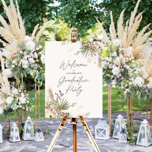 Abschluss Pampas botanisch modern elegant Poster