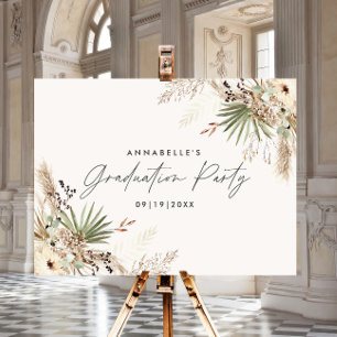 Abschluss Pampas botanisch modern elegant Poster