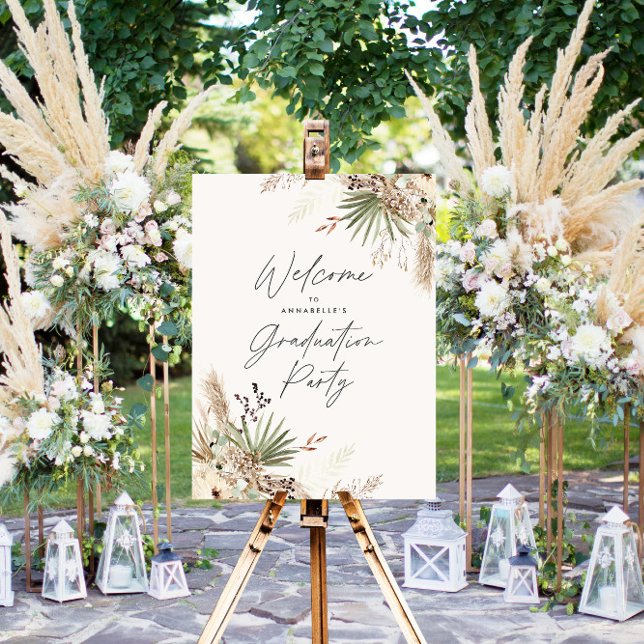 Abschluss Pampas botanisch modern elegant Poster (Von Creator hochgeladen)