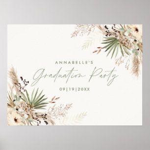 Abschluss Pampas botanisch modern elegant Poster
