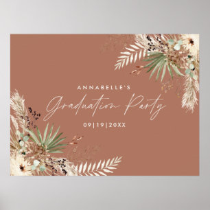 Abschluss pampas botanische Terrakotta chisch Poster