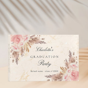 Abschluss Pampas Gras Rose Goldblume Gästebuch