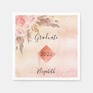 Abschluss Pampas Gras Rose Goldblume Serviette