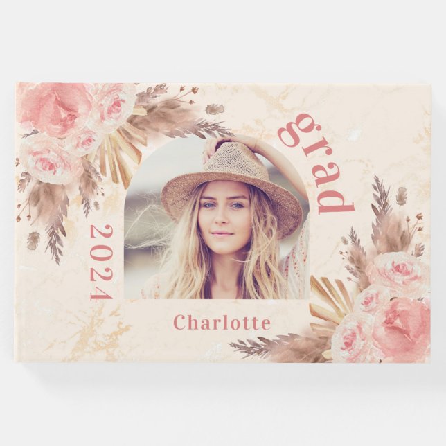 Abschluss Pampas Gras Rose Goldfloralen 2025 Gästebuch (Vorderseite)