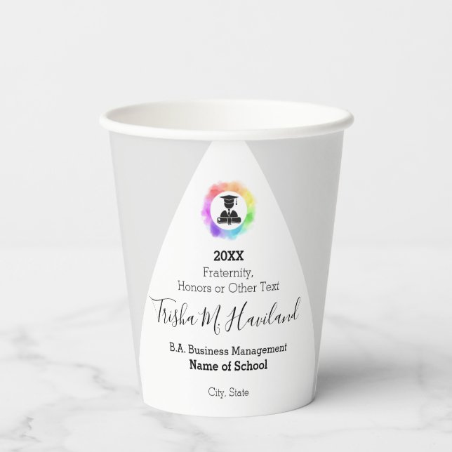 Abschluss Paper Cups Light Gray and White HAMbyWG Pappbecher (Rückseite)