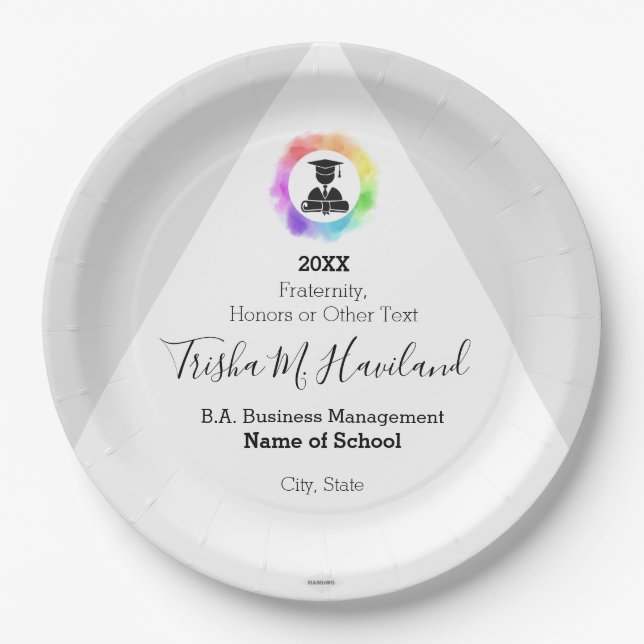 Abschluss Paper Plate Light Gra und White HAMbyWG Pappteller (Vorderseite)