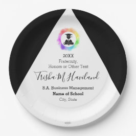 Abschluss Papierplatte Rosa und Weiß HAMbyWG Pappteller