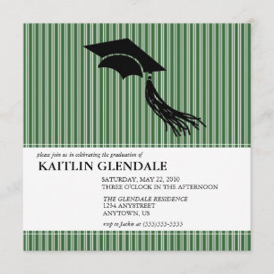 Abschluss-Party Einladung mit Kappe und Quaste