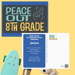 Abschluss Peace Out 8. Klasse Party Postkarte<br><div class="desc">Grads, es ist an der Zeit, "Peace out" bis 8. Klasse zu rufen und Ihren Abschluss zu feiern! Vergewissern Sie sich, dass Ihr letztes Bash der 8. Klasse mit der perfekten Einladung zu denken ist. Unsere Party Einladung-Pakete der 8. Klasse bieten Ihnen eine einfache und stilvolle Möglichkeit, diesen besonderen Augenblick...</div>