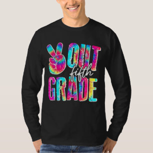 Abschluss Peace Sign Out Fünfte Gefärbte Krawatte T-Shirt