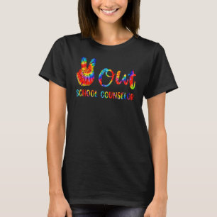 Abschluss Peace Sign out School Counselor Last Da T-Shirt