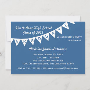 Abschluss Pennant Flag Ändern Farbe Einladung