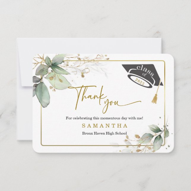 Abschluss personalisieren Vielen Dank Karte (Vorderseite)