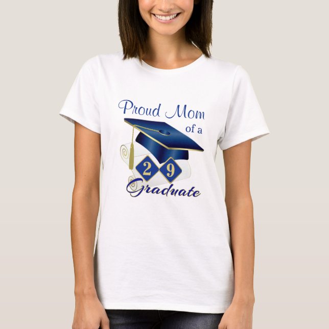 Abschluss Personalisiert Blue & Gold T-Shirt (Vorderseite)