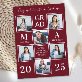 Abschluss Personalisiert Monogramm Graduate 6 Foto Einladung