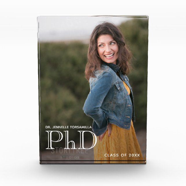 Abschluss PhD Graduate Class of Keepake White Fotoblock (Vorderseite)