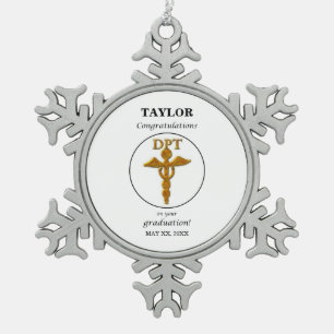 Abschluss Physikalische Therapie Herzlichen Glück Schneeflocken Zinn-Ornament