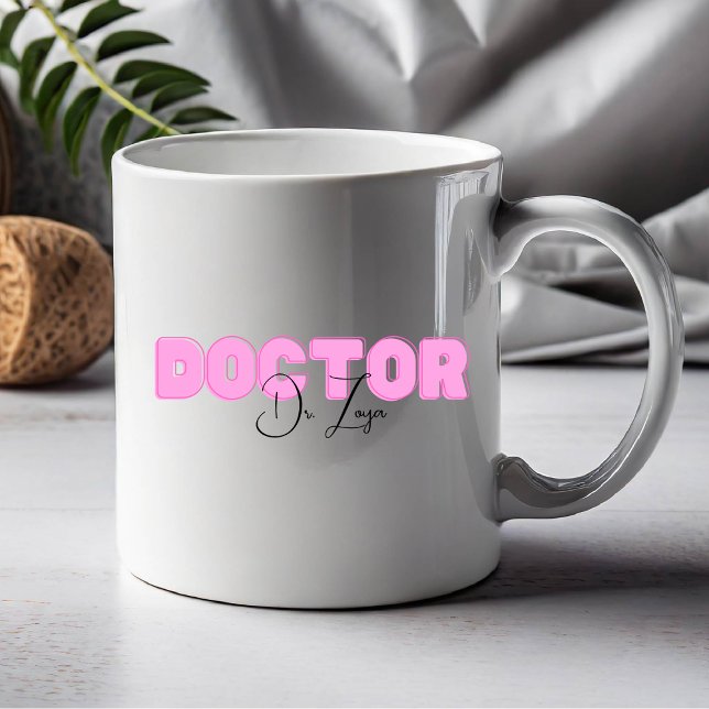 Abschluss Pink Black Name Degree Kaffeetasse (Von Creator hochgeladen)