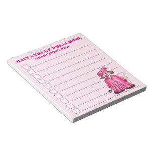 Abschluss Pink Cap Gown Diploma Graduate Notizblock