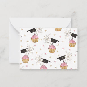 Abschluss Pink Cupcake Graduation Cap Sparkler Mitteilungskarte