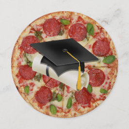 Abschluss Pizza Party Runde Einladung