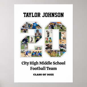 Abschluss-Player Nummer 20 FotoCollage Poster