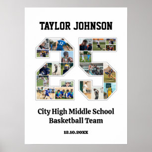 Abschluss-Player Nummer 25 FotoCollage Poster