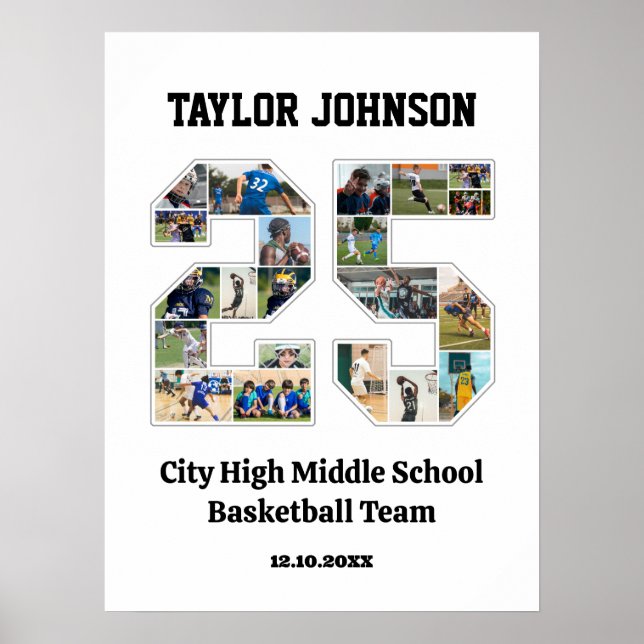 Abschluss-Player Nummer 25 FotoCollage Poster (Vorne)