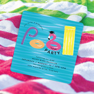 Abschluss-Poolparty Pool Floats Abschlussfeier Einladung
